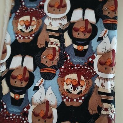 Large Lot of Assorted Cotton & Craft Fabrics – Novelty Prints, Yardage, Panels + Pattern Board in a storage tote