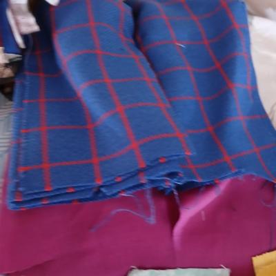 Large Lot of Assorted Cotton & Craft Fabrics – Novelty Prints, Yardage, Panels + Pattern Board in a storage tote