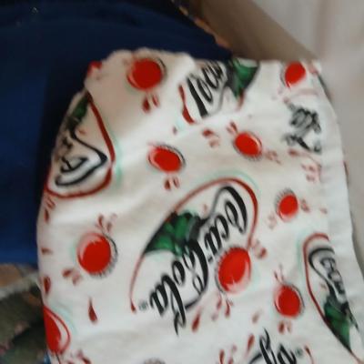 Large Lot of Assorted Cotton & Craft Fabrics – Novelty Prints, Yardage, Panels + Pattern Board in a storage tote
