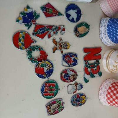 Vintage Christmas Lot – Angels, Stained Glass Ornaments & Angel Hair (20+ pcs)