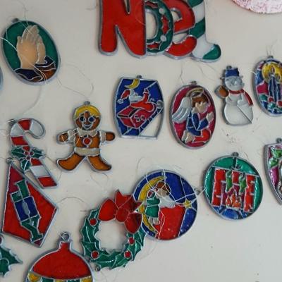 Vintage Christmas Lot – Angels, Stained Glass Ornaments & Angel Hair (20+ pcs)