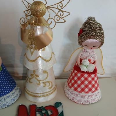 Vintage Christmas Lot – Angels, Stained Glass Ornaments & Angel Hair (20+ pcs)