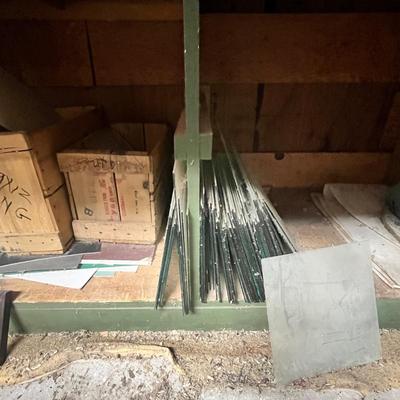Lot 353 Frame boards & sheet glass