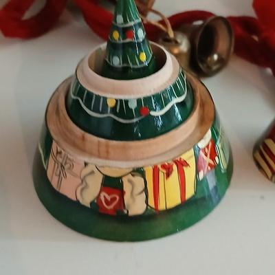 Vintage Holiday Decor Lot – Santa Nesting Dolls, Lefton Planter, Cone Trees, and More Geo. Z. Lefton Christmas Planter with Girl and...