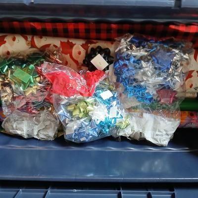 HUGE Tote Full of Wrapping Supplies – Bows, Gift Boxes, and Wrapping Paper