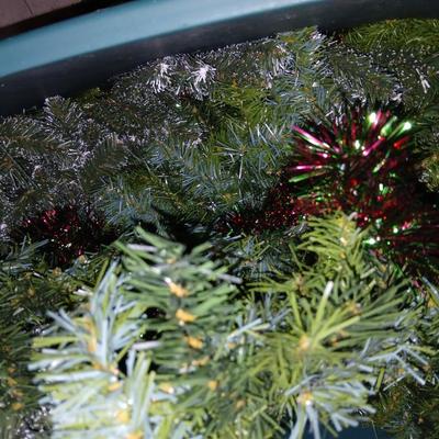 Large Holiday Wreaths & Floral Décor Tote – Two Totes full of garlands - wreath supplies - Faux berries - pinecones & more