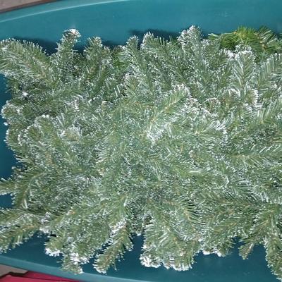Large Holiday Wreaths & Floral Décor Tote – Two Totes full of garlands - wreath supplies - Faux berries - pinecones & more
