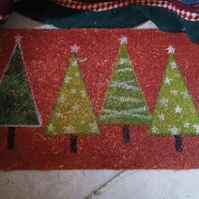 Rustic Artificial Christmas Tree & Holiday Decor Display Lot