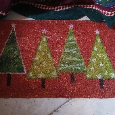 Rustic Artificial Christmas Tree & Holiday Decor Display Lot