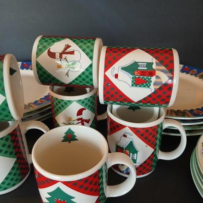 1998 Welcome Winter Holiday Stoneware Dish Set by Go-Gator