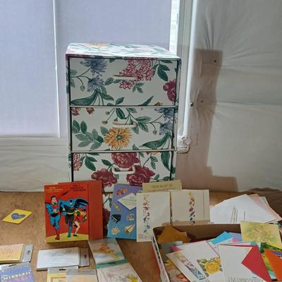 Floral Dresser Box with TONS of gift cards, Wrapping, Ribbons, greeting cards and celebration items