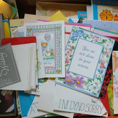 Floral Dresser Box with TONS of gift cards, Wrapping, Ribbons, greeting cards and celebration items