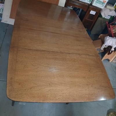 Mid-Century Modern Drop-Leaf Dining Table with 6 Chairs