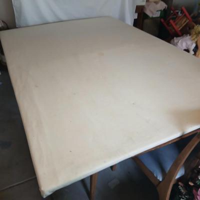 Mid-Century Modern Drop-Leaf Dining Table with 6 Chairs