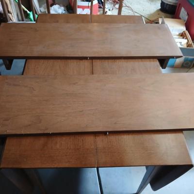 Mid-Century Modern Drop-Leaf Dining Table with 6 Chairs