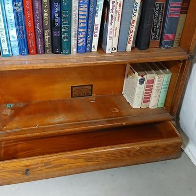 Antique Globe-Wernicke Bookcase – C-11 Grade 198 - Property of Weld County Law Library with bottom drawer - Full of books!