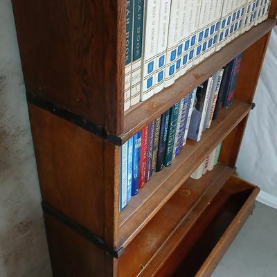 Antique Globe-Wernicke Bookcase – C-11 Grade 198 - Property of Weld County Law Library with bottom drawer - Full of books!