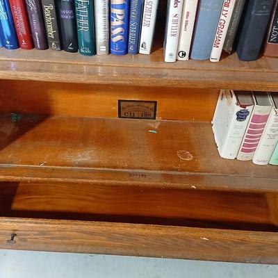 Antique Globe-Wernicke Bookcase – C-11 Grade 198 - Property of Weld County Law Library with bottom drawer - Full of books!
