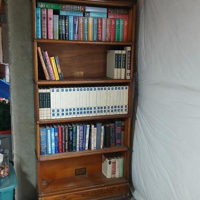 Antique Globe-Wernicke Bookcase – C-11 Grade 198 - Property of Weld County Law Library with bottom drawer - Full of books!