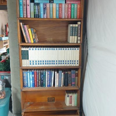 Antique Globe-Wernicke Bookcase – C-11 Grade 198 - Property of Weld County Law Library with bottom drawer - Full of books!