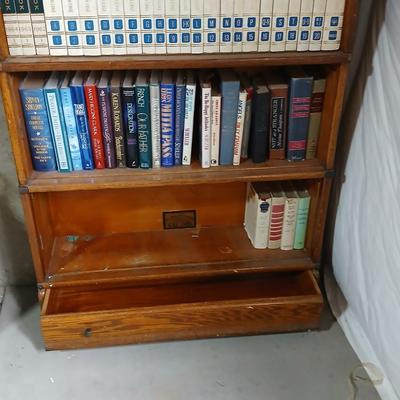 Antique Globe-Wernicke Bookcase – C-11 Grade 198 - Property of Weld County Law Library with bottom drawer - Full of books!