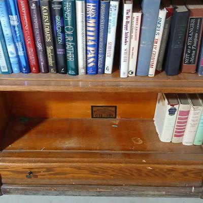 Antique Globe-Wernicke Bookcase – C-11 Grade 198 - Property of Weld County Law Library with bottom drawer - Full of books!