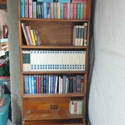 Antique Globe-Wernicke Bookcase – C-11 Grade 198 - Property of Weld County Law Library with bottom drawer - Full of books!