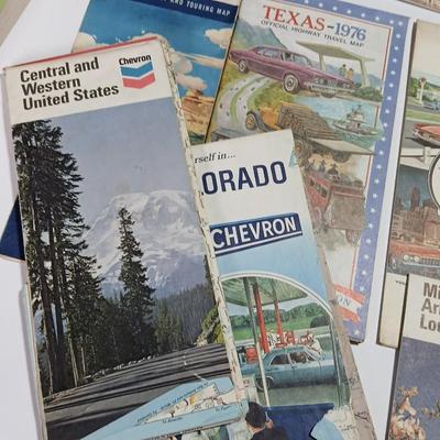 Lot of Vintage Travel & Road Maps – Texaco, Chevron, State Guides (1950s–1980s)
