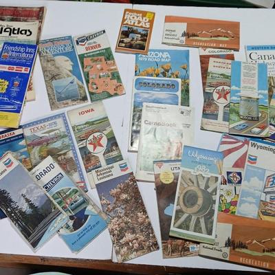 Lot of Vintage Travel & Road Maps – Texaco, Chevron, State Guides (1950s–1980s)