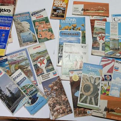 Lot of Vintage Travel & Road Maps – Texaco, Chevron, State Guides (1950s–1980s)