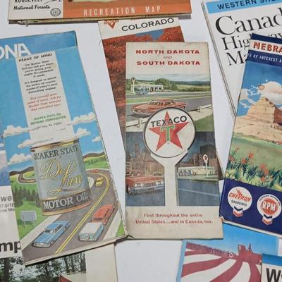 Lot of Vintage Travel & Road Maps – Texaco, Chevron, State Guides (1950s–1980s)