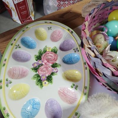 Easter Bunny & Décor Lot – Plush, Baskets, Jumbo General foam Plastics Vintage blow mold Eggs, Welcome Sign - bunnies and more all in...