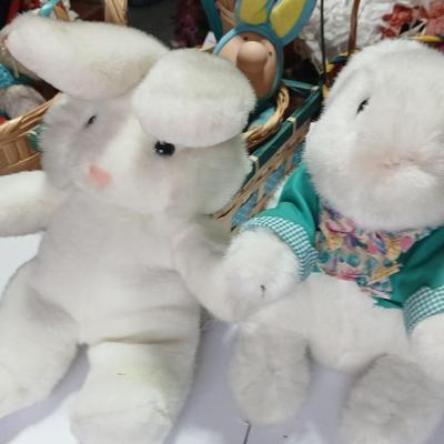 Easter Bunny & Décor Lot – Plush, Baskets, Jumbo General foam Plastics Vintage blow mold Eggs, Welcome Sign - bunnies and more all in...