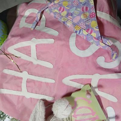 Easter Bunny & Décor Lot – Plush, Baskets, Jumbo General foam Plastics Vintage blow mold Eggs, Welcome Sign - bunnies and more all in...