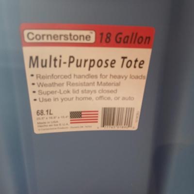 Stack of 3 Storage Totes – 18 Gallon & Holiday Colors
