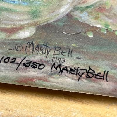 Lot 426 Marty Bell floral on canvas