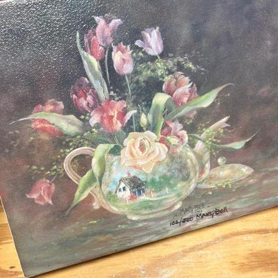 Lot 426 Marty Bell floral on canvas
