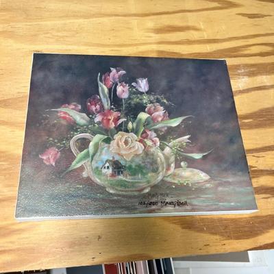 Lot 426 Marty Bell floral on canvas