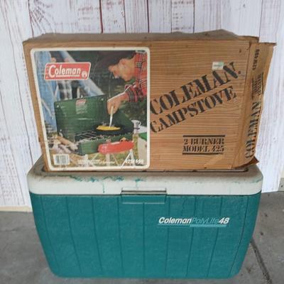 Vintage Coleman Camp Set – Stove & Cooler