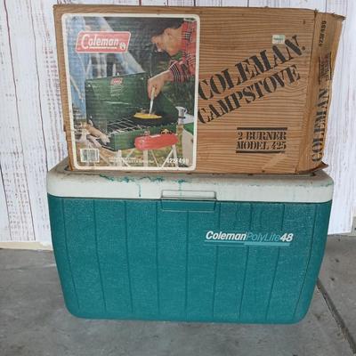 Vintage Coleman Camp Set – Stove & Cooler
