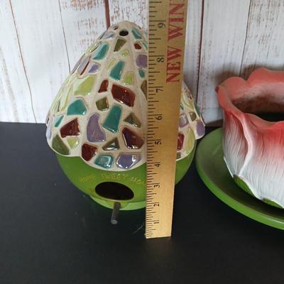 Whimsical Garden Décor – Birdhouse & Planter