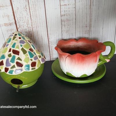 Whimsical Garden Décor – Birdhouse & Planter