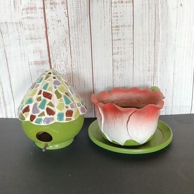 Whimsical Garden Décor – Birdhouse & Planter