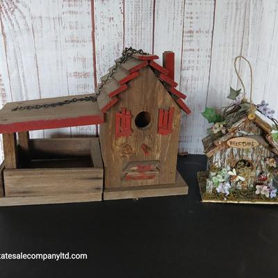 Rustic Birdhouse Pair – Cabin Style & Cottage Welcome