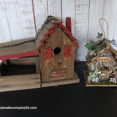 Rustic Birdhouse Pair – Cabin Style & Cottage Welcome