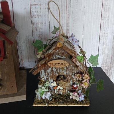 Rustic Birdhouse Pair – Cabin Style & Cottage Welcome