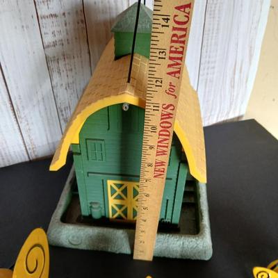 John Deere themed Barn-Style Bird Feeder & Metal Bumblebee Garden decor