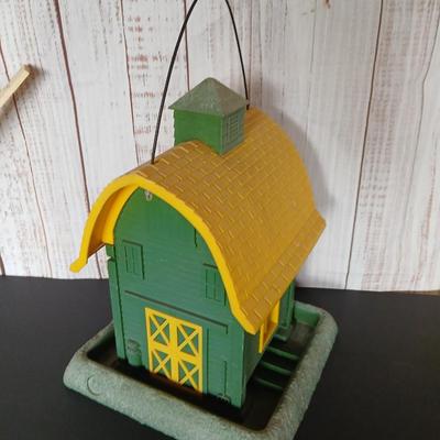 John Deere themed Barn-Style Bird Feeder & Metal Bumblebee Garden decor