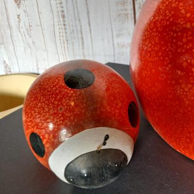 Set of 2 Oversized Ladybug Garden Sculptures