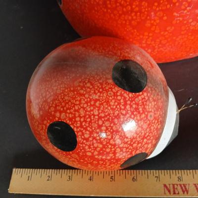 Set of 2 Oversized Ladybug Garden Sculptures